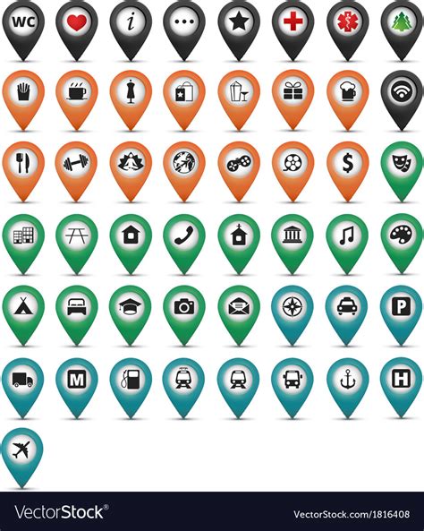 Pin Markers For Map Royalty Free Vector Image Vectorstock