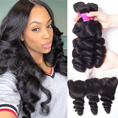 Brazilian Loose Wave Hair Bundles With Lace Frontal Sale Recool Hair
