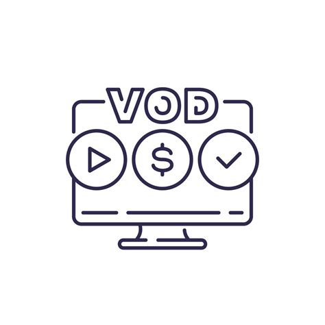 Vod Video On Demand Line Icon 11231522 Vector Art At Vecteezy