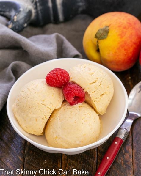 No Churn Roasted Peach Ice Cream Luscious That Skinny Chick Can Bake