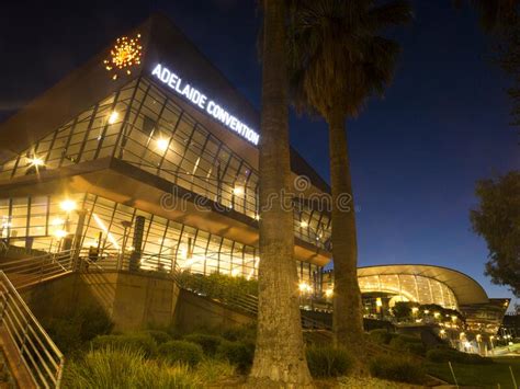View Of Adelaide Convention Center At Night Editorial Photography