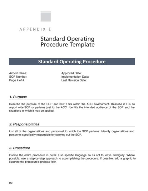 Standard Operating Procedure Template ~ Addictionary