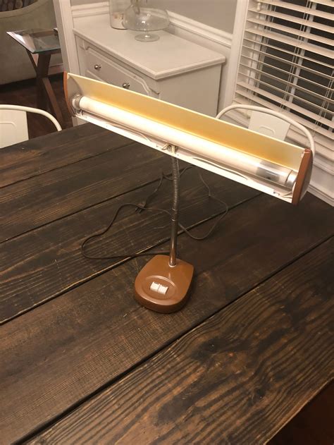 Vintage Mobilite Brown Desk Lamp Fluorescent Gooseneck Metal Etsy
