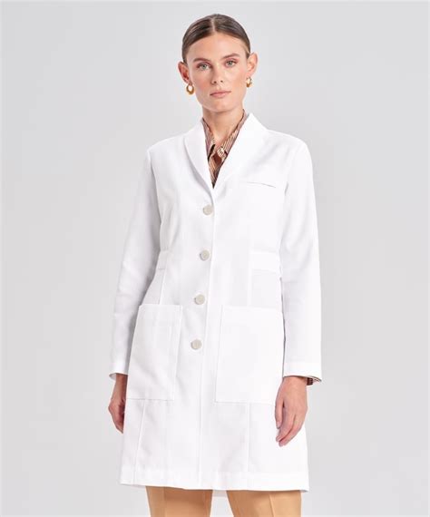 Emma W M3 Womens Shawl Collar White Lab Coat Medelita