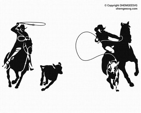 Rodeo Svg Calf Roping Png Calf Roper Clipart Rodeo Dxf Rodeo Eps