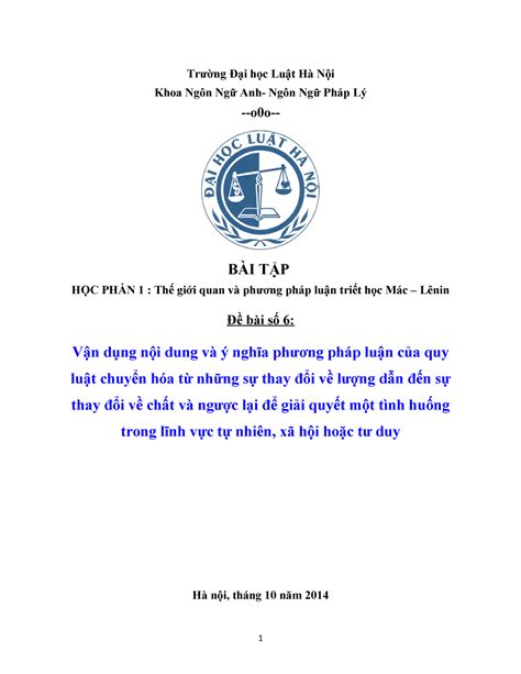 123doc Bai Tap Hoc Phan 1 The Gioi Quan Va Phuong Phap Luan Triet