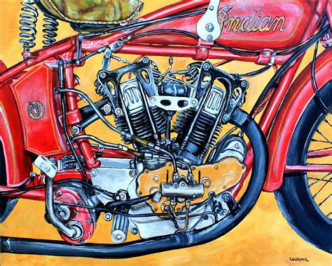 Indian Motorcycle 1913 Twin Painting By Karl Wagner Fine Art America