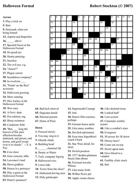 Printable crossword puzzles are many times the simplest way to keep your mind engaged in this long and often taxing activity. Printable October Puzzles | Printable Crossword Puzzles