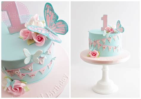 Cute Butterfly 1st Birthday Cake By The Marbeca Bakery Girls First