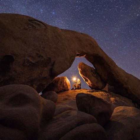 Arch Rock In Joshua Tree National Park At Night California Travel