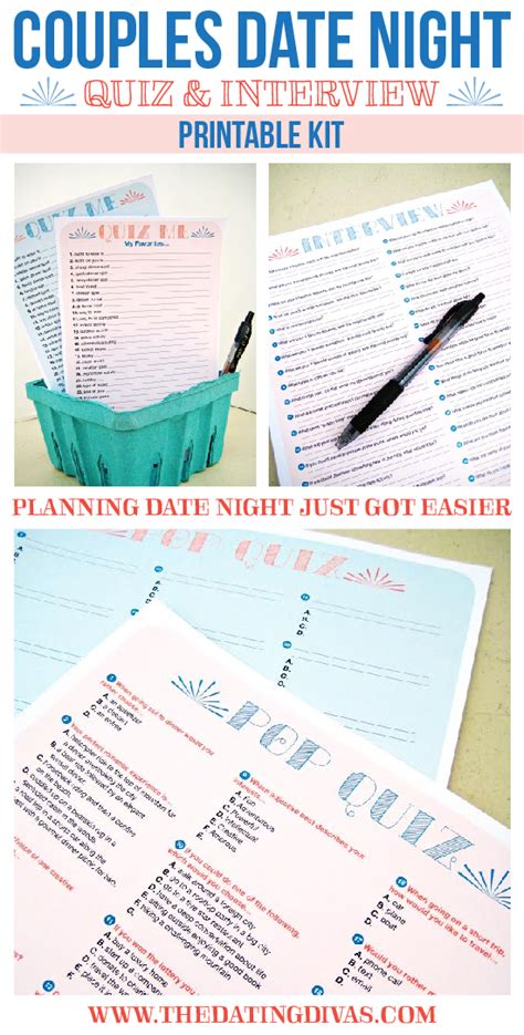 Couples Quiz And Interview Date Night Printable Kit