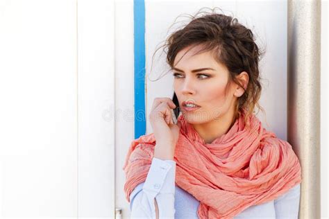 Attractive Young Woman Talking On The Phone Stock Image Image Of Away Discussion 39716799