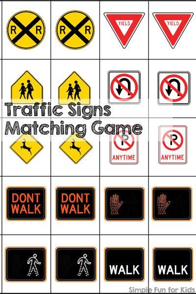 Traffic Signs Matching Game Printable With Images Transportation