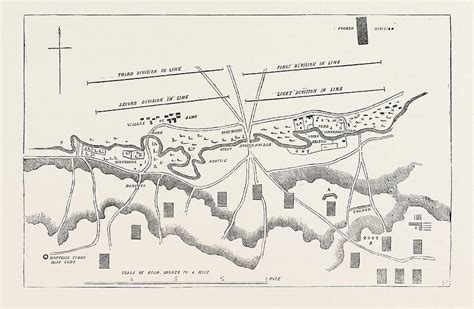 The Crimean War Official Plan Of The Battle Of The Alma Drawing By