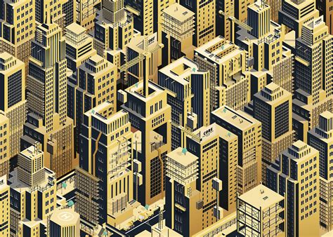 Isometric City Core Illustration On Behance
