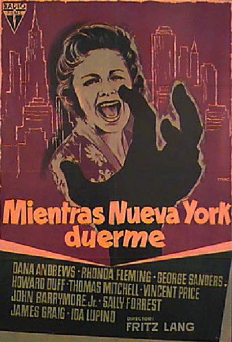 While The City Sleeps Original 1956 Spanish B1 Movie Poster