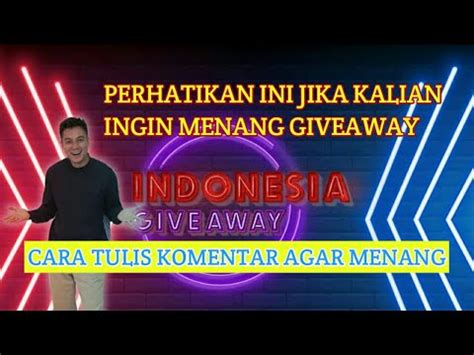 🔴LIVE - CARA KOMEN GIVEAWAY BIAR MENANG - GIVEAWAY INDONESIA TRANS7 - KLIK JUDUL INI - YouTube