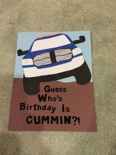 Happy birthday, my friend, may you fly on the wings of success! Homemade cummins truck birthday card. Boyfriend or friend ...