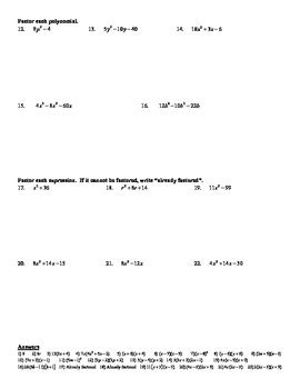 Some of the worksheets for this concept are factoring trinomials a 1 date period, factoring binomials es1, factoring. Holt Algebra Chapter 8 "Factoring Polynomials" Review ...