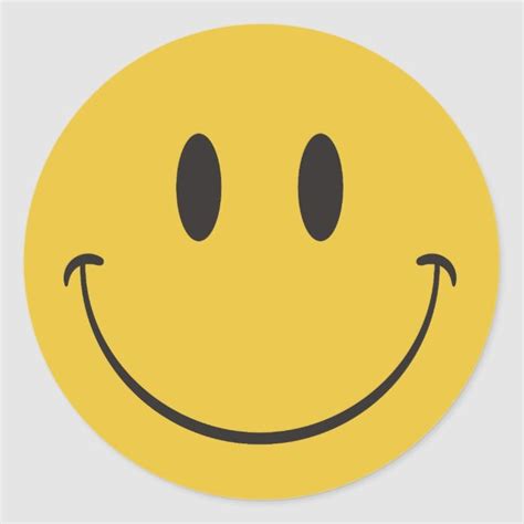 Super Big Smile Happy Face Emoji Classic Round Sticker