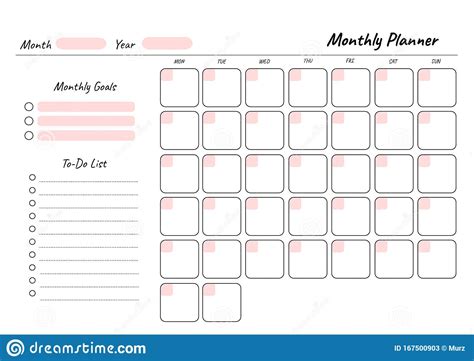 Monthly Planner Printable Example Calendar Printable