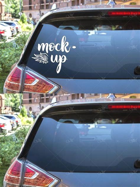 This free psd mockup is easy to edit with smart. Rear Window Car Mock-up. PSD+JPG for $7.00 #mockups # ...