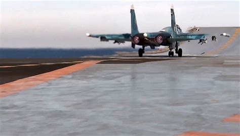 Russian Su 33 Jet Crashes While Landing On Carrier In Mediterranean