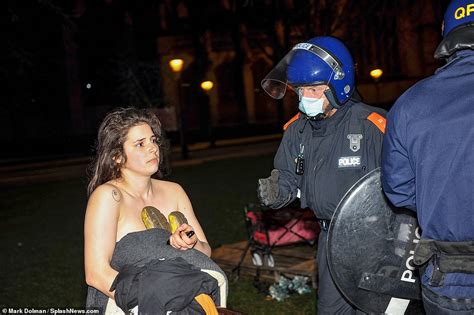 Riot Cops Are Confronted By Naked Protester During ANOTHER Night Of