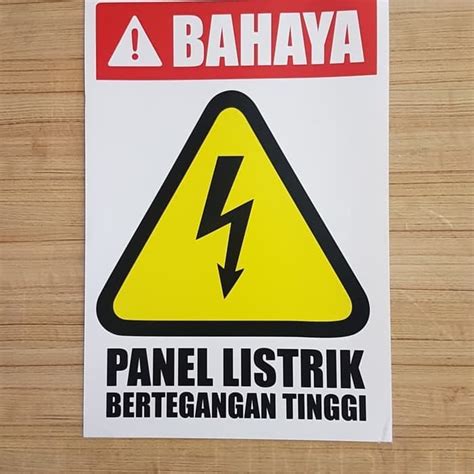 Jual Sign Sticker Bahaya Panel Bertegangan Tinggi 20x15cm Shopee
