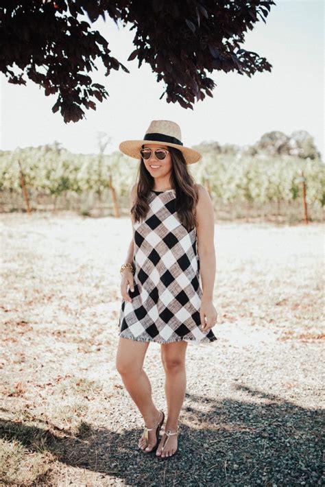 Gingham Dress In The Vineyards Adored By Alex In Wine Tasting Outfit Plus Size Wine