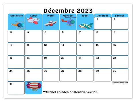 Calendrier Décembre 2023 à Imprimer “446ds” Michel Zbinden Ca