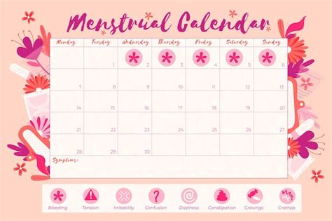 Conceito De Calendário Menstrual Vetor Grátis
