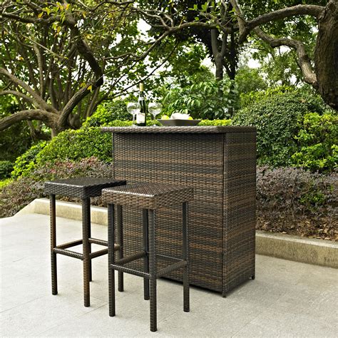 Free shipping on all orders over $35. Palm Harbor 3 Piece Outdoor Wicker Bar Set - Table & Two ...