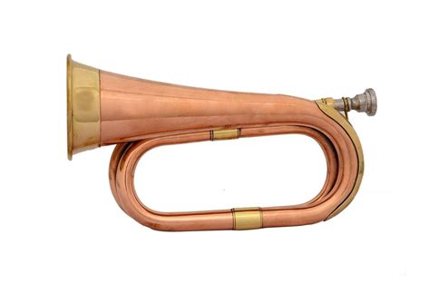 Civil War Era Solid Copper Bugle Us Military Cavalry Horn Brass