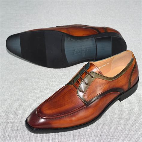 Pointed Toe Brown Italian Design Genuine Leather Hand Polished Men Sho