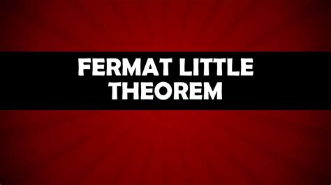 Proof Of Fermat Theorem Number Theory Youtube