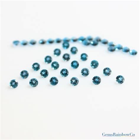 Natural London Blue Topaz 2 5mm 3mm And 4mm Round Faceted Etsy