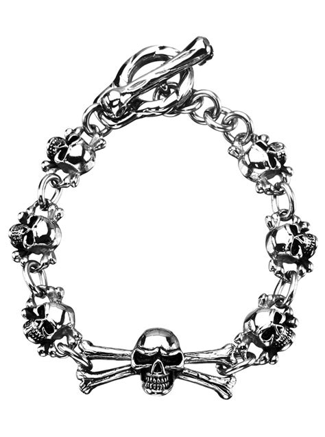 Womens Skulls Bracelet By Inox Jewelry Stainless Steel Skull