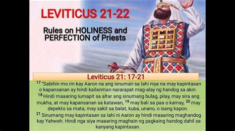 Leviticus 21 22 Rules On The Holiness And Perfection Of Priests Youtube
