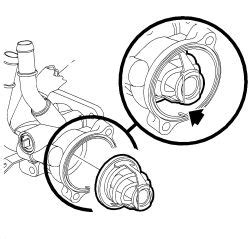 Can you show me a picture where a waterpump is located at? | Repair Guides | Thermostat | Removal & Installation ...