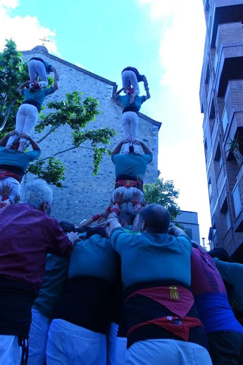 Castellers Human Tower From Catalonia Spain Editorial Photo Image