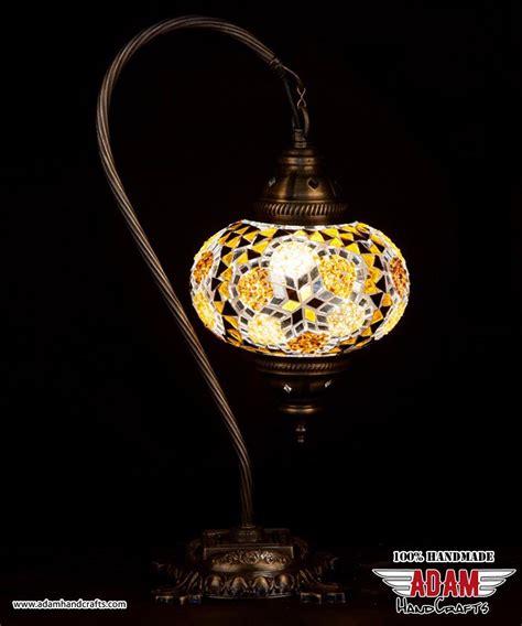 Swan Neck Mosaic Table Lamp Gold Model 2 Large Mosaic Lamps