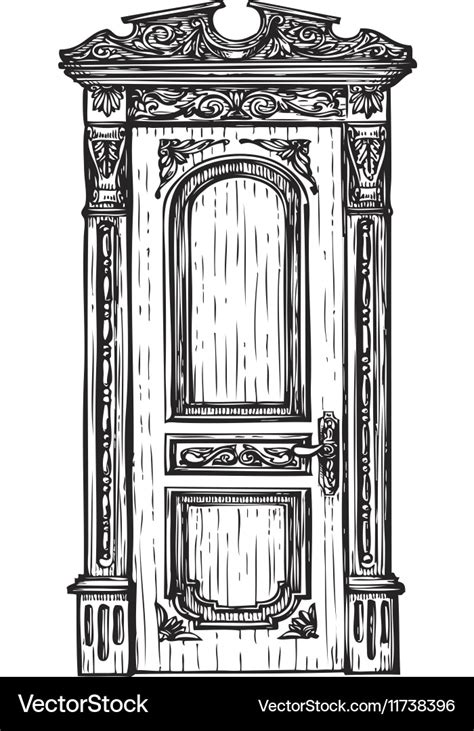 Freehand Drawing Door Sketch Royalty Free Vector Image