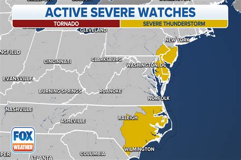 Severe Thunderstorm Watch Issued As Storms Target East Coast