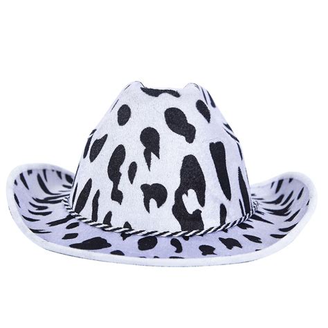 Cow Print Cowboy Hat För Västerländskt Tema Med Glasögon Square