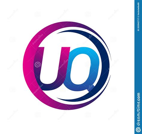Initial Letter Logo Uq Company Name Blue And Magenta Color On Circle