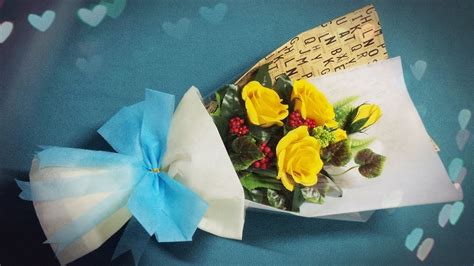 Maybe you would like to learn more about one of these? How To Make Flower Bouquet With Five Rose - Craft Tutorial ...