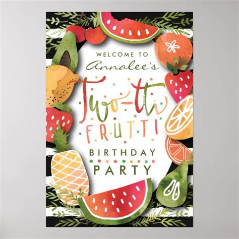 Welcome Sign Two Tti Frutti Fruit Birthday Party