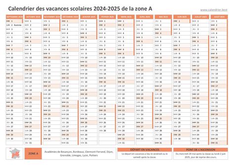 Calendrier Scolaire 2024 2025 à Consulter Télécharger Et Imprimer En Pdf