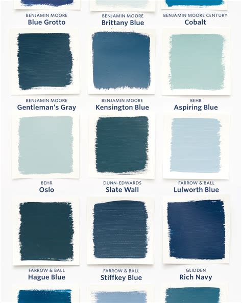 Color Cheat Sheet The 21 Most Perfect Blue Paint Colors For Your Home